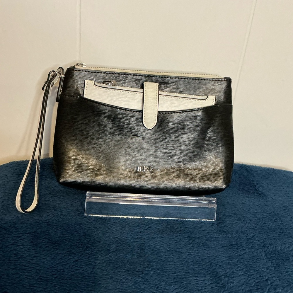 Lauren Ralph Lauren Black and White‎ Wristlet EUC